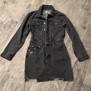 Etica Charcoal Denim Jacket Dress